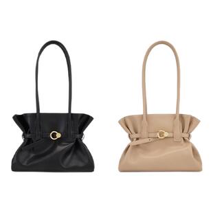 ELLE女包2026新款包包褶皱束带腋下单肩包时尚设计感手提包斜挎包