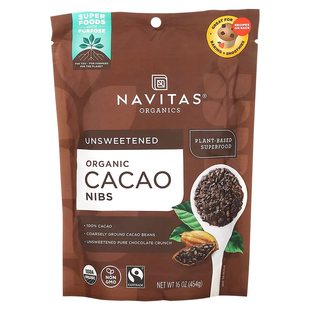美国Navitas cacao nibs可可粒碎豆巧克力豆无加糖低糖生酮饮食
