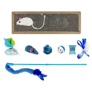 田田猫逗猫棒猫抓板老鼠毛绒球猫薄荷自嗨套装幼猫耐咬解闷猫玩具