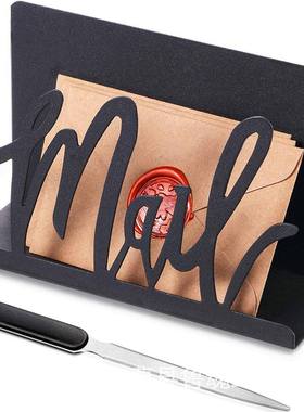 新品 铁艺置物架书立办公室桌面文件收纳架MAIL邮票信封整理架置