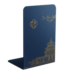 学生国潮可伸缩书立桌面书架一体可折叠收纳挡书板加厚大号金属书籍神器创意放书架子初中高中故宫课桌教室用