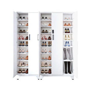 带锁鞋柜家用门外室外走廊楼道电梯口钢制大容量阳台收纳铁皮鞋架