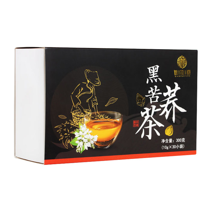 30袋 正品黑苦荞茶礼盒装全胚芽苦荞茶特级荞麦茶男女养生茶300g