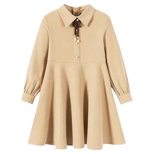 女童连衣裙853纸样打版春秋新款娃娃领修身长袖裁剪图纸样板