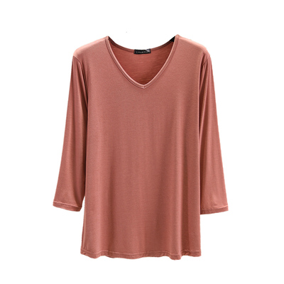 薄款莫代尔通勤七分袖纯色