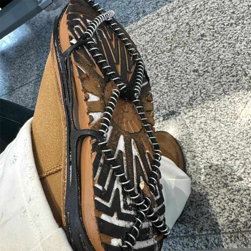 冬季冰雪地防滑鞋套户外越野跑步轻量耐磨钢卷冰爪钓鱼冰链防滑链