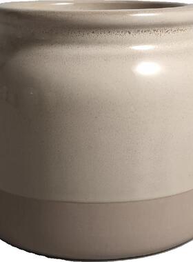外贸瑕疵简约陶瓷花瓶卡其色圆形矮胖家居装饰摆件插花瓶储物罐子