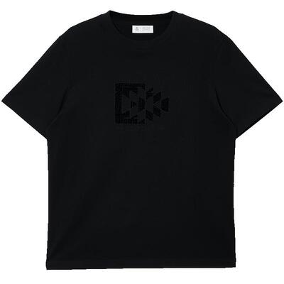 杰克琼斯男装春季新款纯色T恤百搭植绒贴布圆领休闲全棉短袖上衣