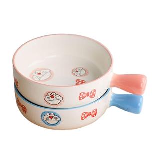 可爱手柄碗家用餐具烤箱烤盘沙拉碗带手把的陶瓷碗个人专用泡面碗