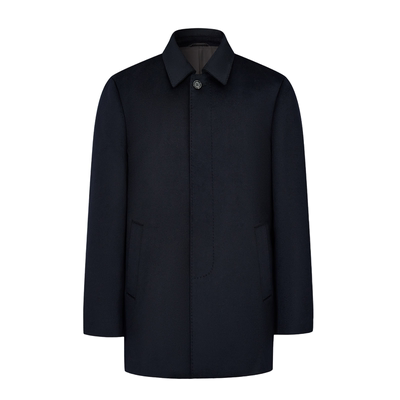 100%纯山羊绒翻领大衣男款