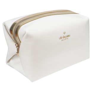 CPB肌肤国内专柜赠品化妆包 超大容量白色简约金色配饰收纳包