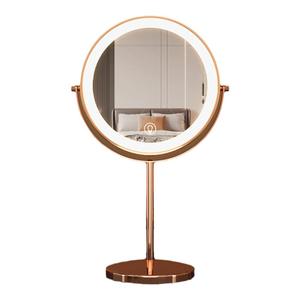 大号双面化妆镜台式led灯桌面镜子带灯宿舍补光充电智能梳妆台镜