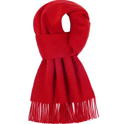 双面双色纯羊毛围巾礼盒装送女友