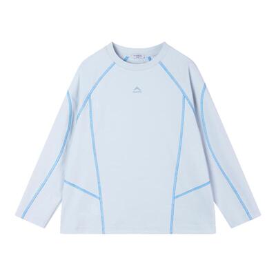 【随时有氧】7A抗菌防晒棉 撞色分割线运动户外T恤长袖男童春装