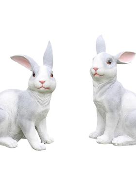户外仿真小白兔雕塑发光别墅庭院