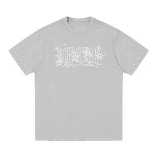 BIPOLAR星星蕾丝贴布短袖美式休闲T恤夏季街头上衣国潮嘻哈情侣