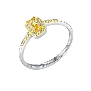 赛菲尔银饰戒指小方糖戒指925银多巴胺女戒子镶嵌锆石戒指送女友