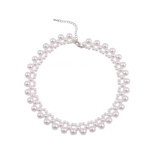 仿珍珠项链女士法式时尚毛衣链颈链子短款锁骨链摄影拍照饰品907