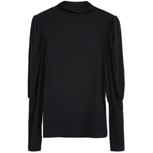 壹晓晓 【清仓7折】上衣女修身显瘦秋冬复古两色灯笼袖打底