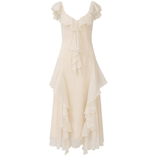 从那以后法式风连衣裙小裙子白色吊带裙高级感礼服穿搭海边长裙女