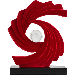 红色高级感客厅玄关酒柜电视柜装饰品摆件轻奢高档2026新款工艺品