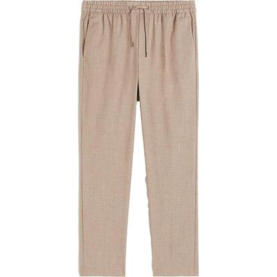 HM男装休闲裤秋季简约松紧带修身黑色长裤慢跑裤1195936