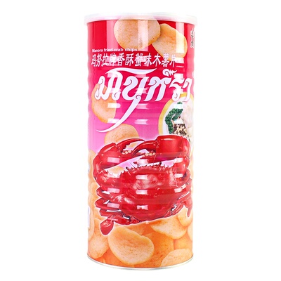 泰国进口零食 MANORA玛努拉蟹片90g 办公室休闲膨化零食品薯片