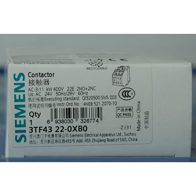 议价【3TF43220XB0】3TF4322-0XB0 24V 22A