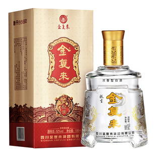 金复来龙生52度高度浓香型白酒粮食酒水500mL礼盒装