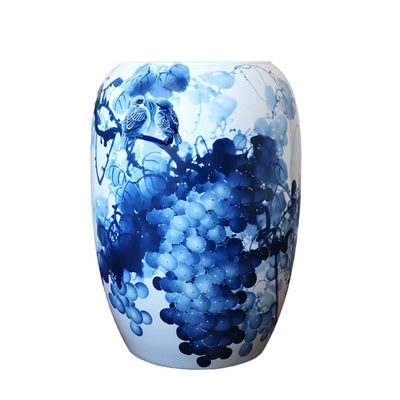 景德镇青花瓷书画缸书房新中式