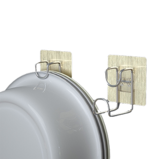 免打孔挂盘钩厨房壁挂挂架挂盘神器卫生间挂大盆浴室厕所脸盆粘钩