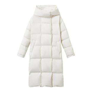 【王楚然同款】朗姿霍尔多巴吉鹅绒长款设计感羽绒服女2024冬新款