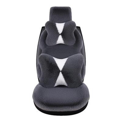 冬季汽车坐垫短毛绒加厚保暖小蛮腰车垫冬天全包兔毛垫女通用座套