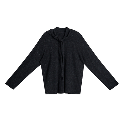 TOFOD 可脱卸三角帽 四平针澳洲极细羊毛 披肩连帽套头针织衫打底