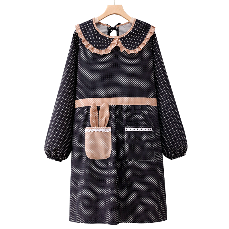 长袖围裙家用厨房纯棉罩衣