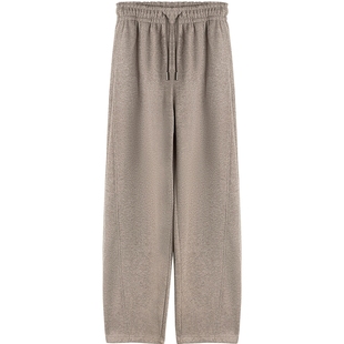 布景加绒休闲裤女2025年冬季新品简约系带松紧腰厚款裤子长裤1603