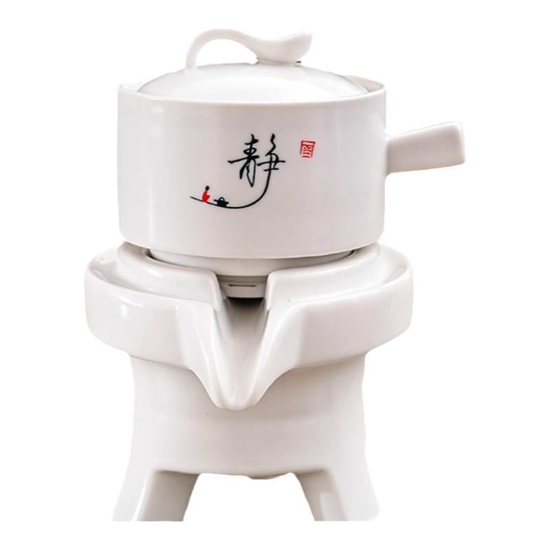 自动茶壶单卖懒人整套茶具石磨创意陶瓷功夫茶具套装旋转出水冲泡