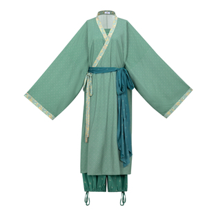 花朝记｜青芜｜汉服西汉直裾襌衣灯笼裤绿色人棉日常简约松弛显瘦