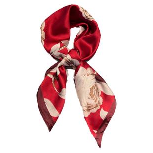 2025新款丝巾气质红色小方巾百搭时尚护颈围脖妈妈洋气领巾头巾女