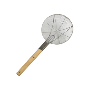 不锈钢线捞篱大漏勺钢丝篱炸篱木柄网漏粉篱面条捞油炸网捞漏长柄