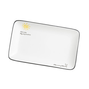 陶瓷长方形菜盘子早餐具网红 ins风西式创意点心西餐肠粉菜碟家用