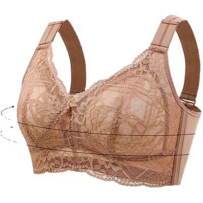 无钢圈收副乳大胸显小胸薄款文胸