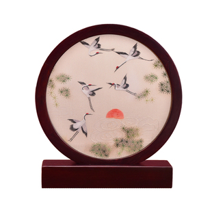 湘绣摆台双面绣摆件手工刺绣屏风装饰家居礼品湖南京特色礼物