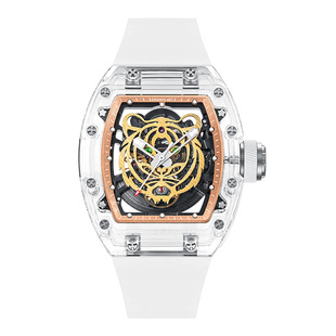 cronusart克洛斯水晶酒桶形男士男款腕表镂空全自动机械机芯手表