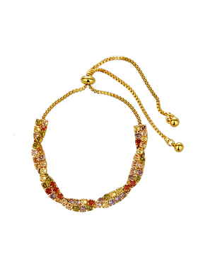 unbeaten彩色交叉锆石抽拉手链