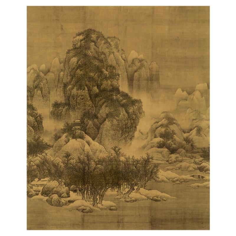 宋范宽雪景寒林图复古字画竖幅挂轴山水国画高清微喷仿古复制装饰