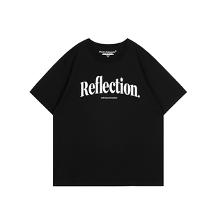 美式休闲风字母印花浅卡其短袖t恤女宽松大版古着感纯棉正肩上衣