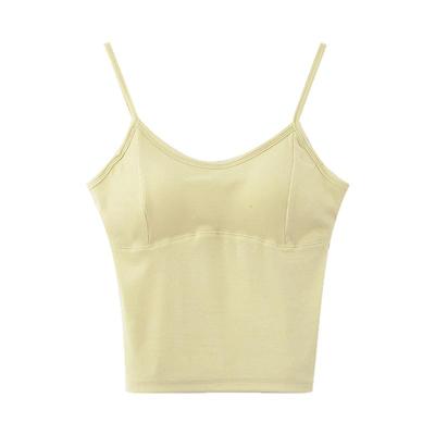 yesyellow 5色U型美背带胸垫吊带女外穿内搭打底背心内衣
