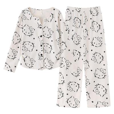 卡通可爱凯蒂猫睡衣女德绒秋冬季