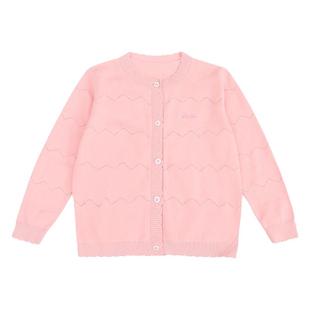 女童针织开衫薄款空调衫2026韩版洋气长袖春夏季纯棉防晒毛衣外搭